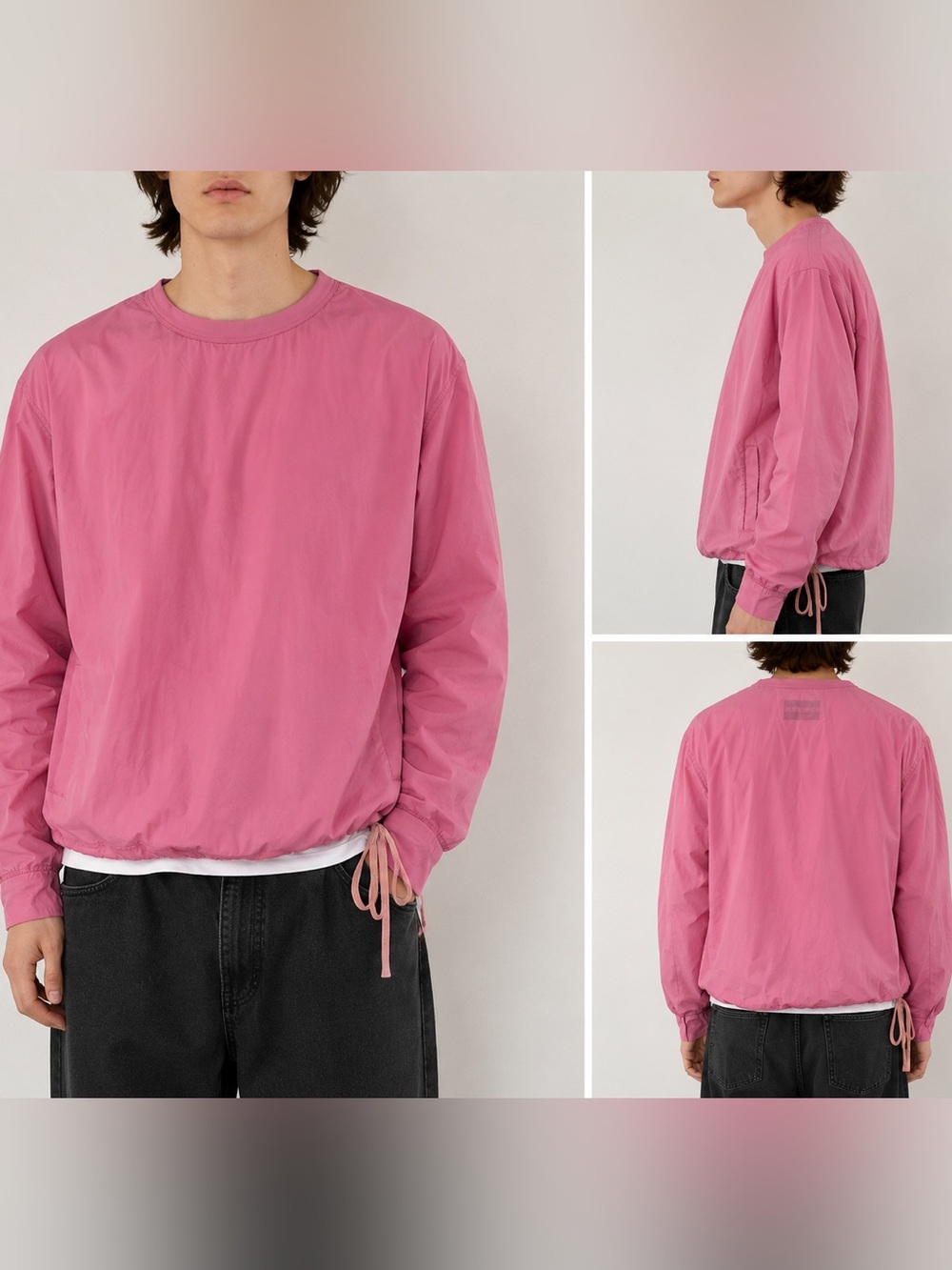 Our Legacy SS16 Popover Round Neck Dried Rose Pink Nylon Pullover Size 48/M